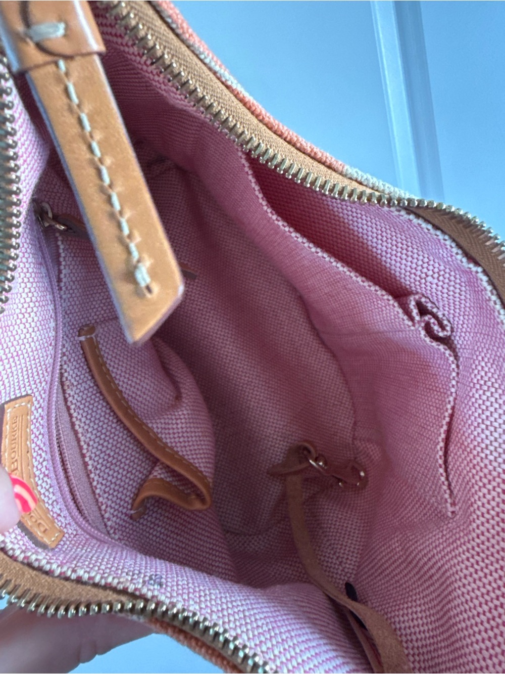 🍊Vintage Dooney & Bourke Orange Plaid Gingham Bucket Bag - Picture 6 of 8